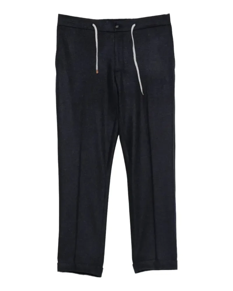 BARBA drawstring-waistband tailored trousers - Blau Blau