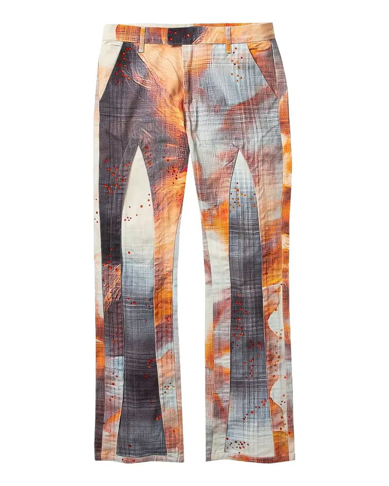 WHO DECIDES WAR Hollow Glass Sunfire Jeans mit Einsätzen - Orange Orange
