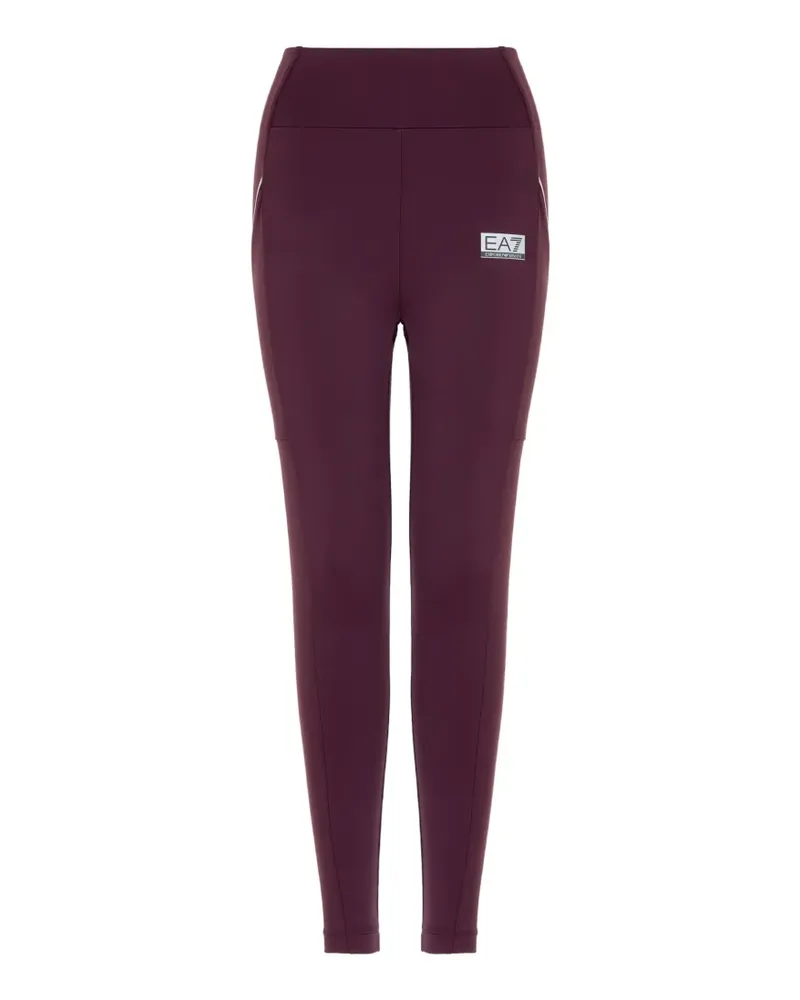 EA7 logo-print leggings - Rot Rot