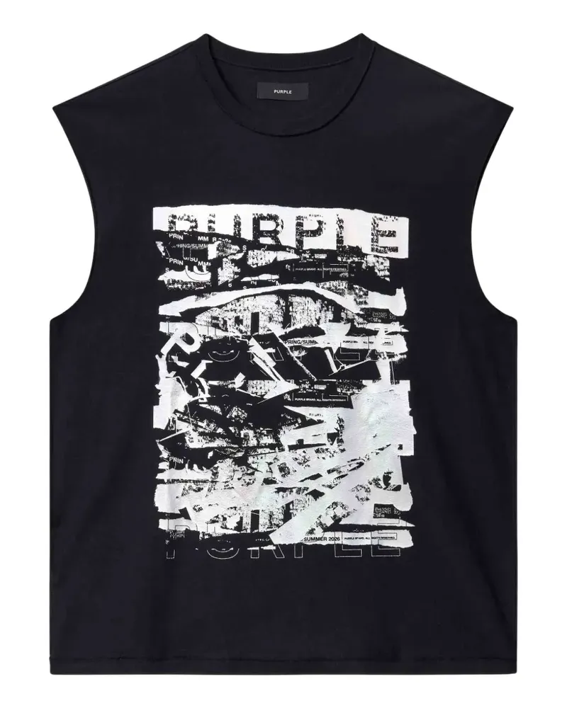 PURPLE BRAND T-Shirt mit grafischem Print - Schwarz Schwarz