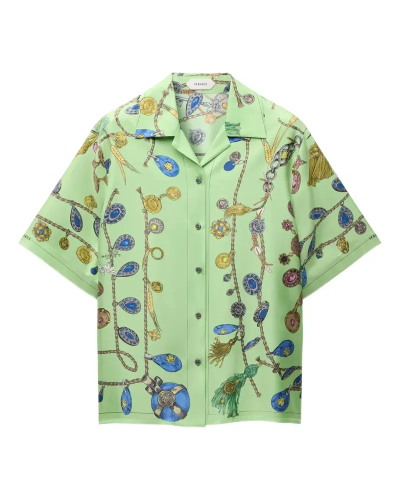 Versace printed silk twill shirt - Grün Grün