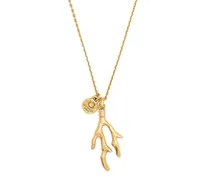 Talisman Halskette mit Koralle - Gold