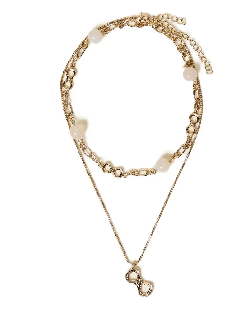 Twin-Set Halskette im Layering-Look mit Anhänger - Gold Gold