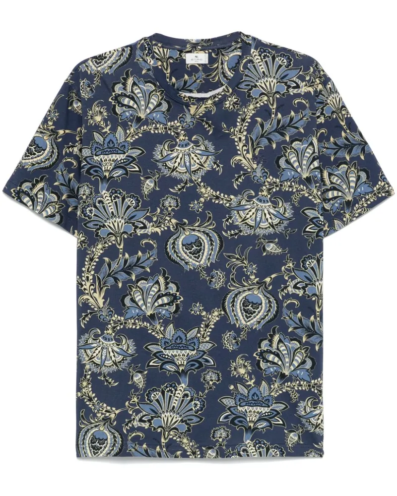 Etro T-Shirt mit Paisleymuster - Blau Blau