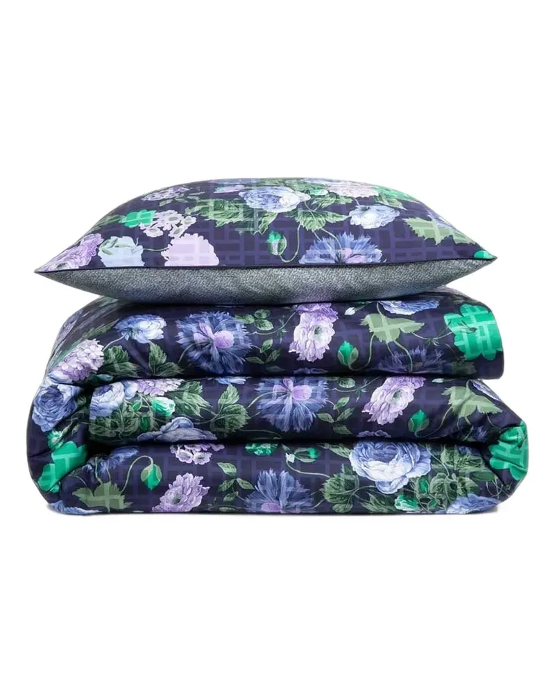 Kenzo Geometrisch gemusterter Bettbezug mit Blumenprint - Blau Blau