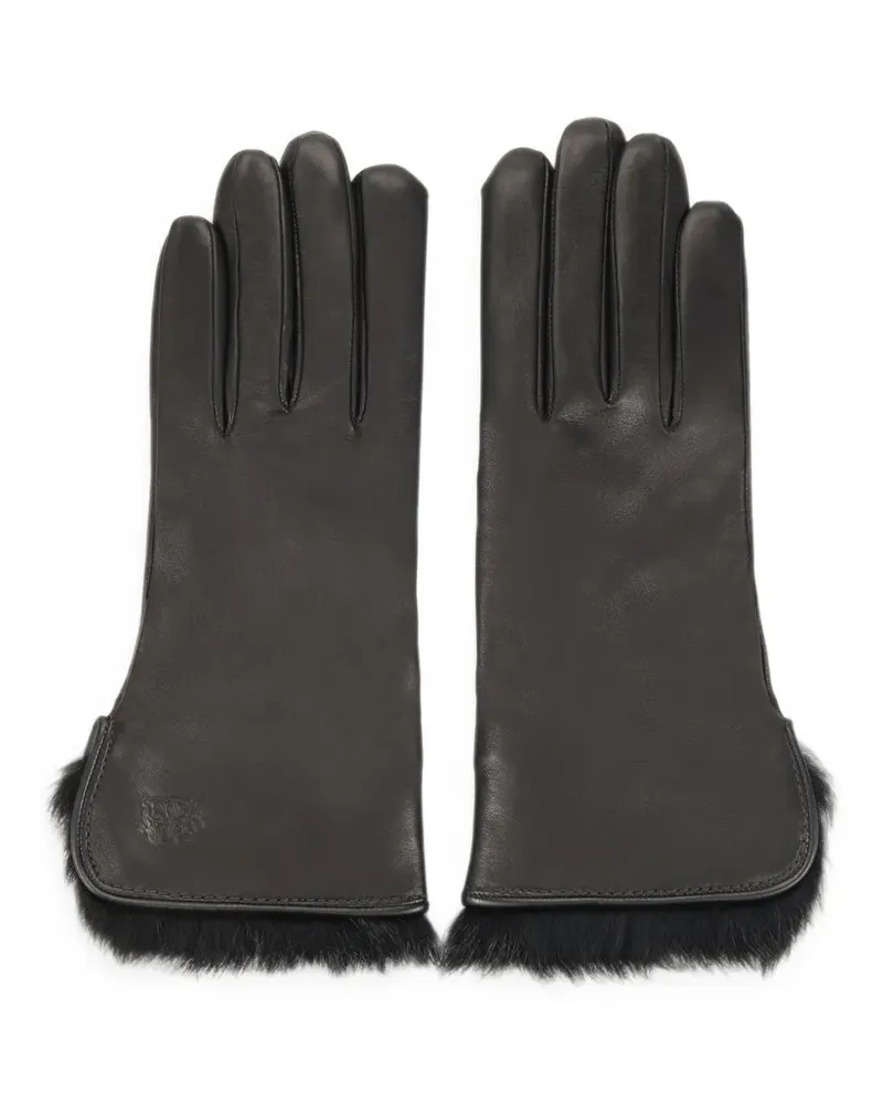 Lottusse Viena Handschuhe mit Pelzbesatz - Schwarz Schwarz