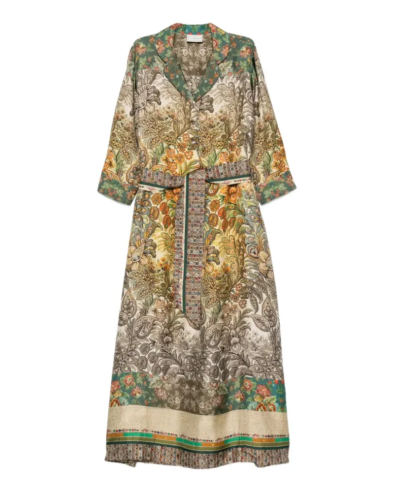 Pierre-Louis Mascia floral-print belted dress - Nude Nude