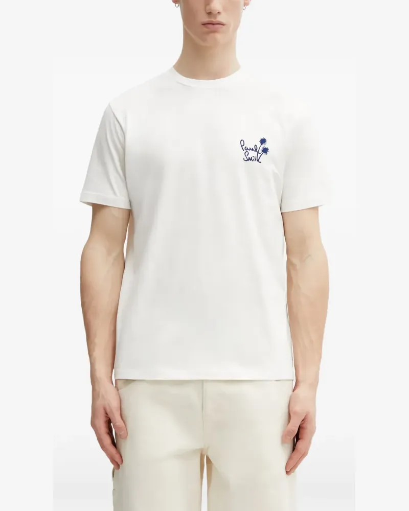 Paul Smith Kurzärmeliges T-Shirt mit Logo-Print - Weiß Weiß