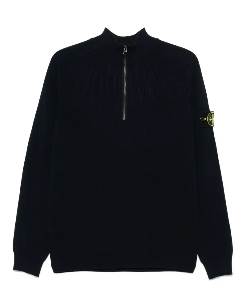 Stone Island Pullover mit Kompass-Patch - Blau Blau