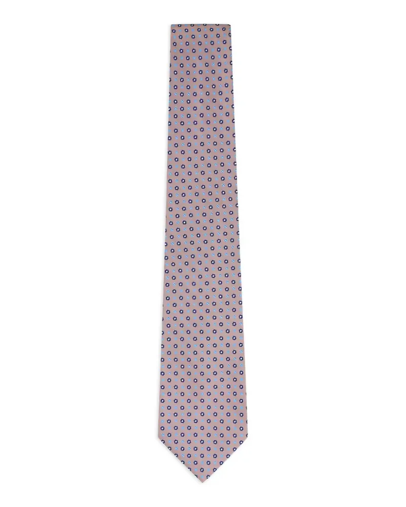 Kiton floral-embroidered silk tie - Braun Braun