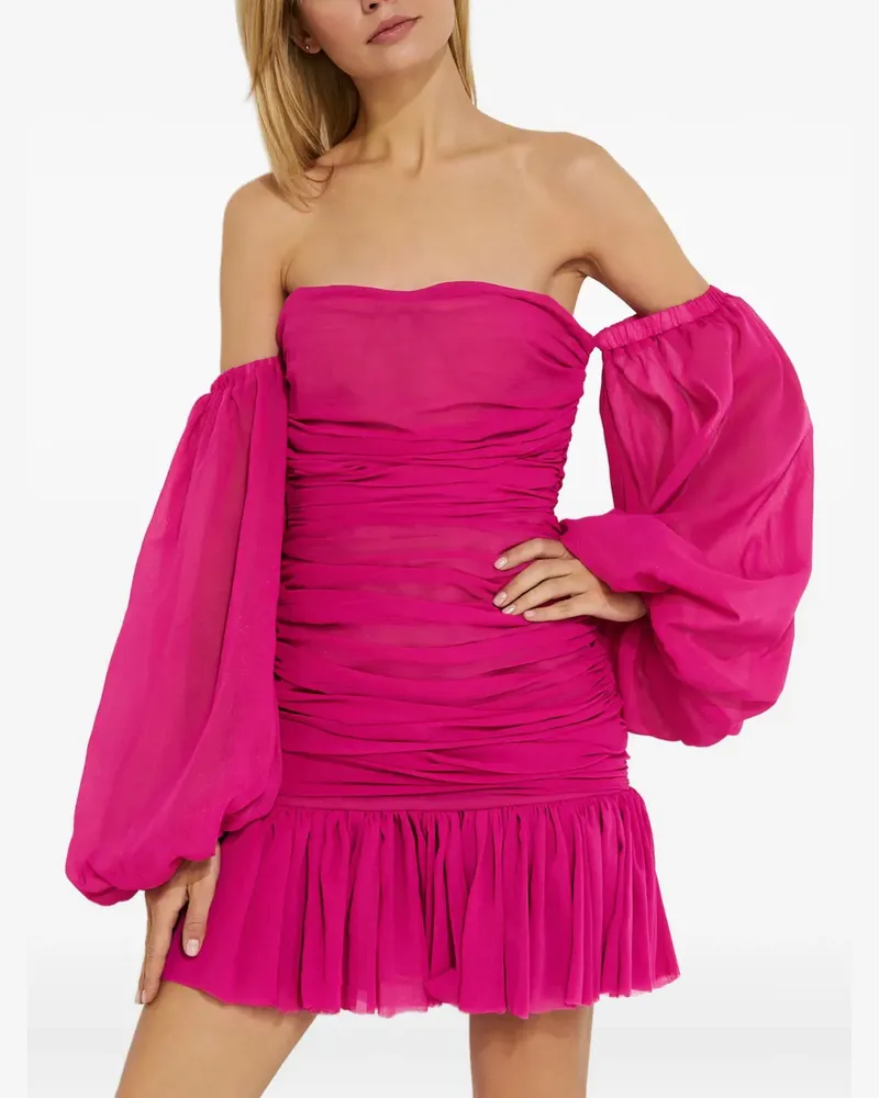 BRONX AND BANCO Rumi puff-sleeve mini dress - Rosa Rosa