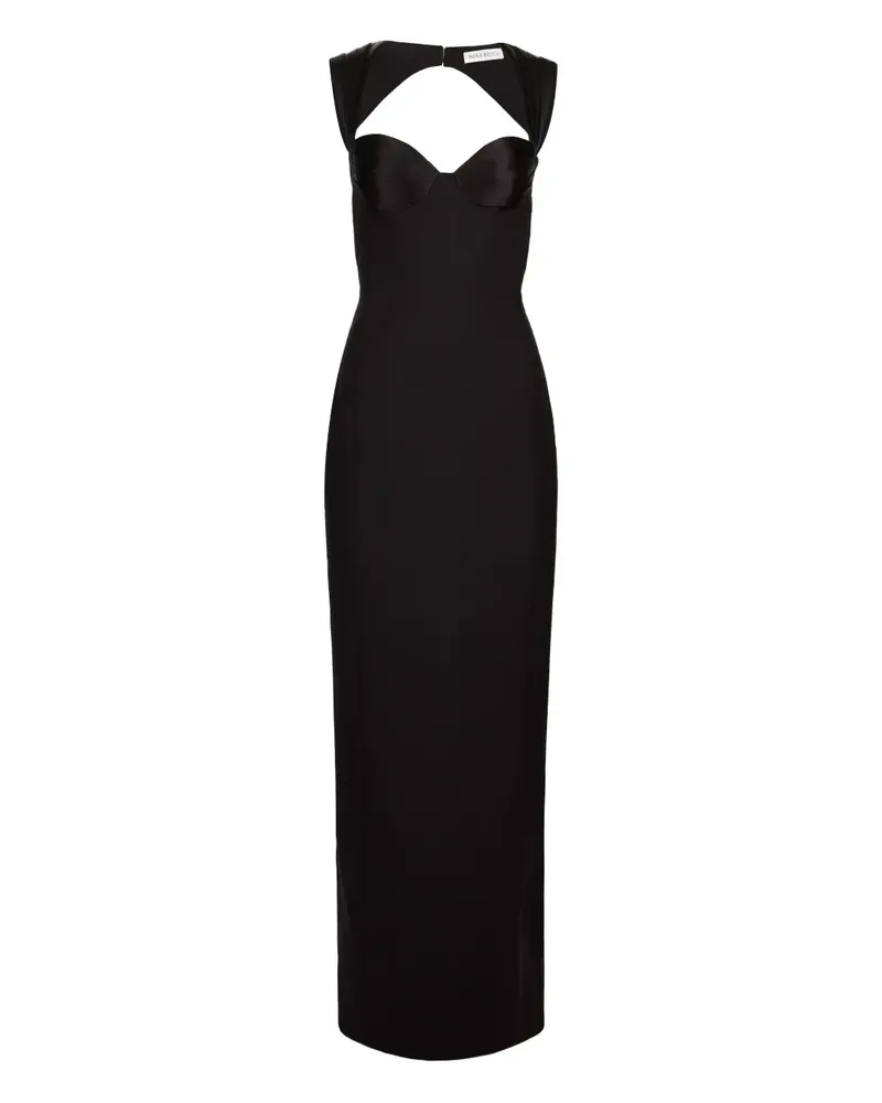 Nina Ricci Rückenfreies Maxikleid mit Satineinsätzen - Schwarz Schwarz