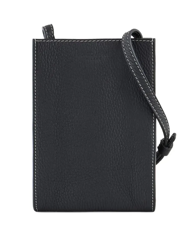 Giorgio Armani Kuriertasche mit Ziernähten - Grau Grau