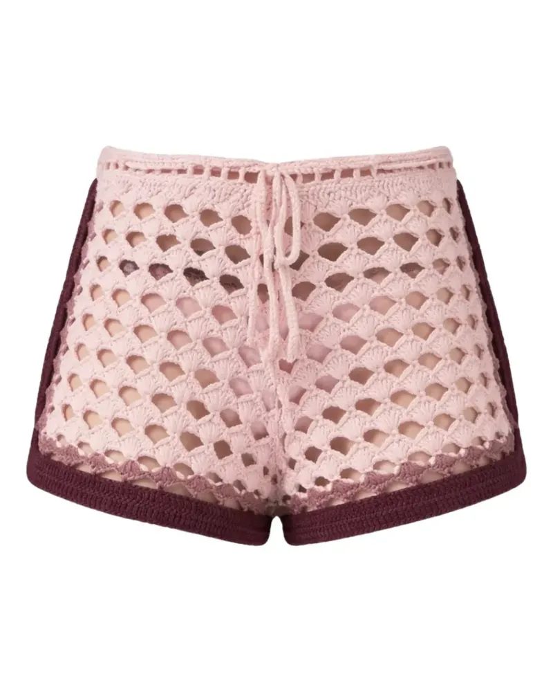Leslie Amon crochet drawstring shorts - Rosa Rosa