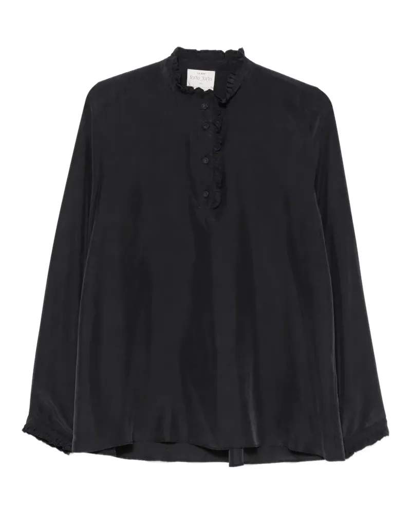 forte_forte Bluse mit Rüschen - Blau Blau