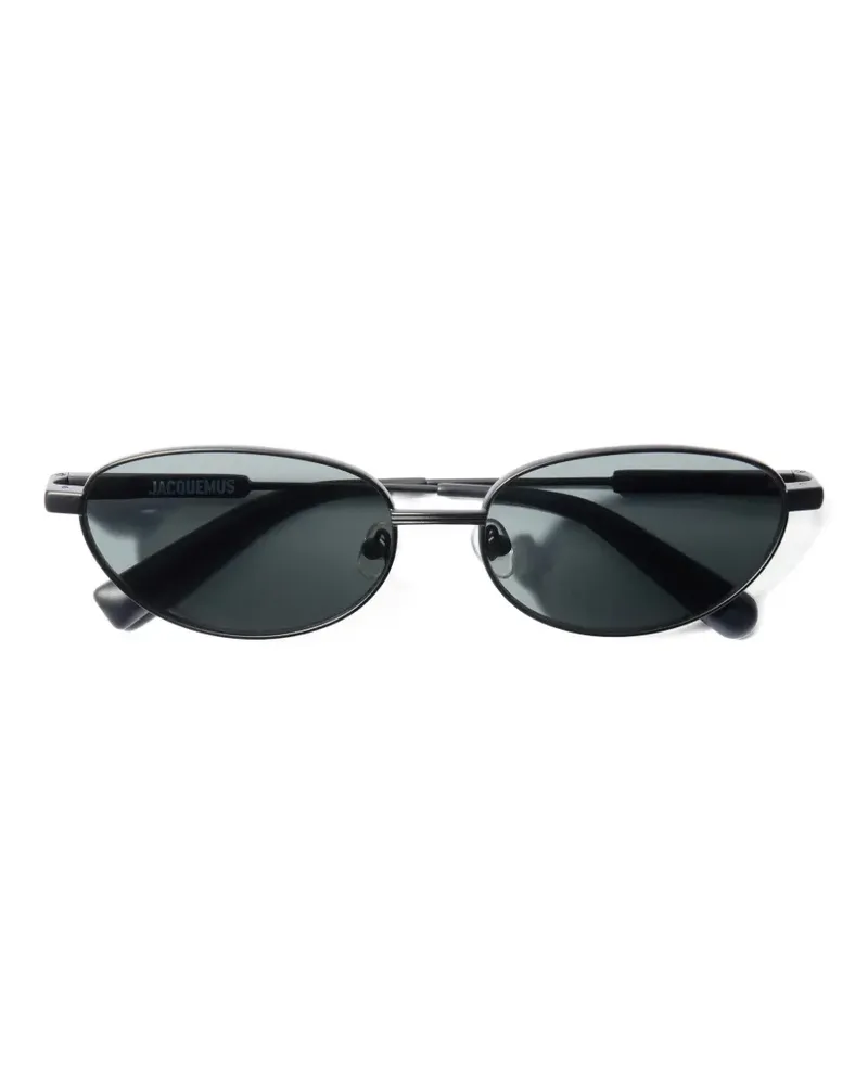 Jacquemus Alba Sonnenbrille mit ovalem Gestell - Schwarz Schwarz