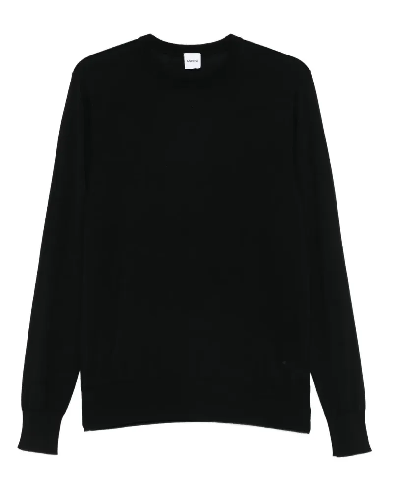ASPESI Pullover mit Rundhalsausschnitt - Schwarz Schwarz