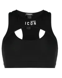 Dsquared2 Be Icon Sport-BH mit Cut-Outs Schwarz