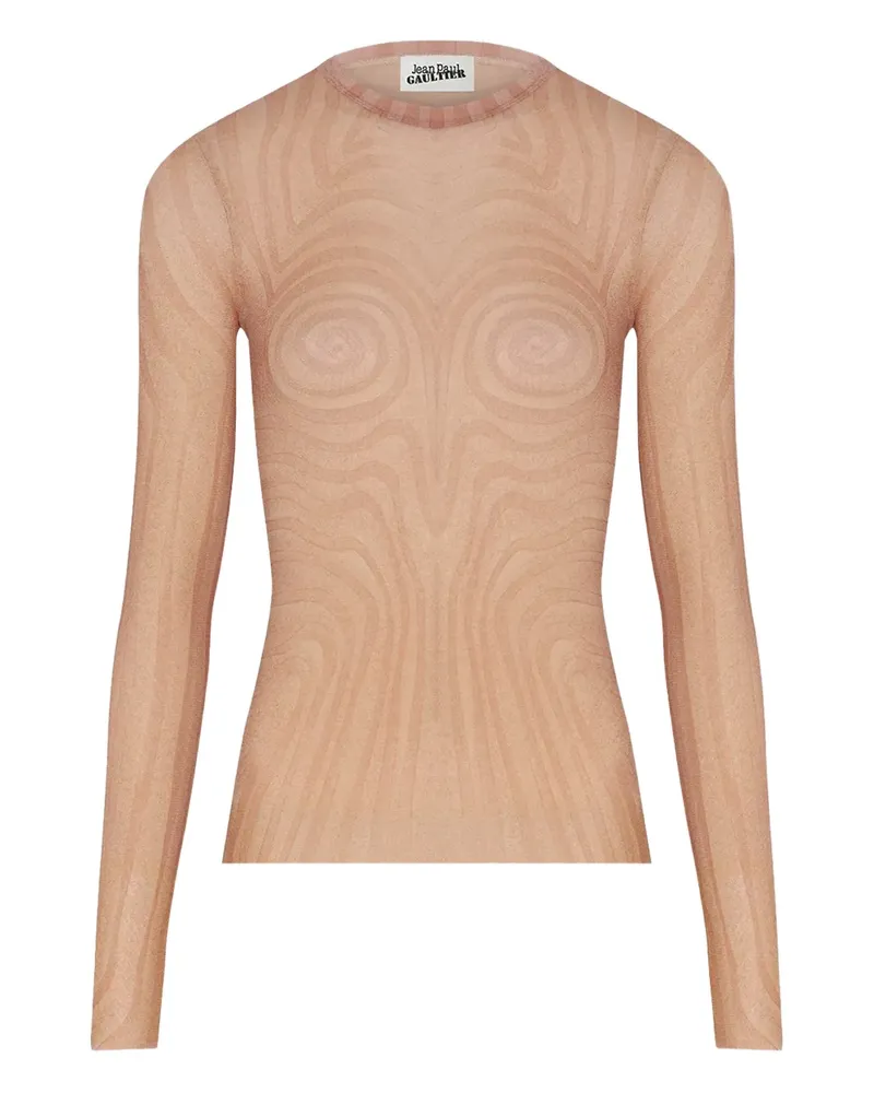 Jean Paul Gaultier Oberteil mit Spiral-Print - Nude Nude