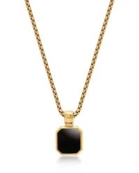 Nialaya Halskette mit eckigem Onyx-Anhänger Gold