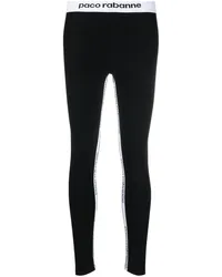 Paco Rabanne Leggings mit Logo-Streifen Schwarz