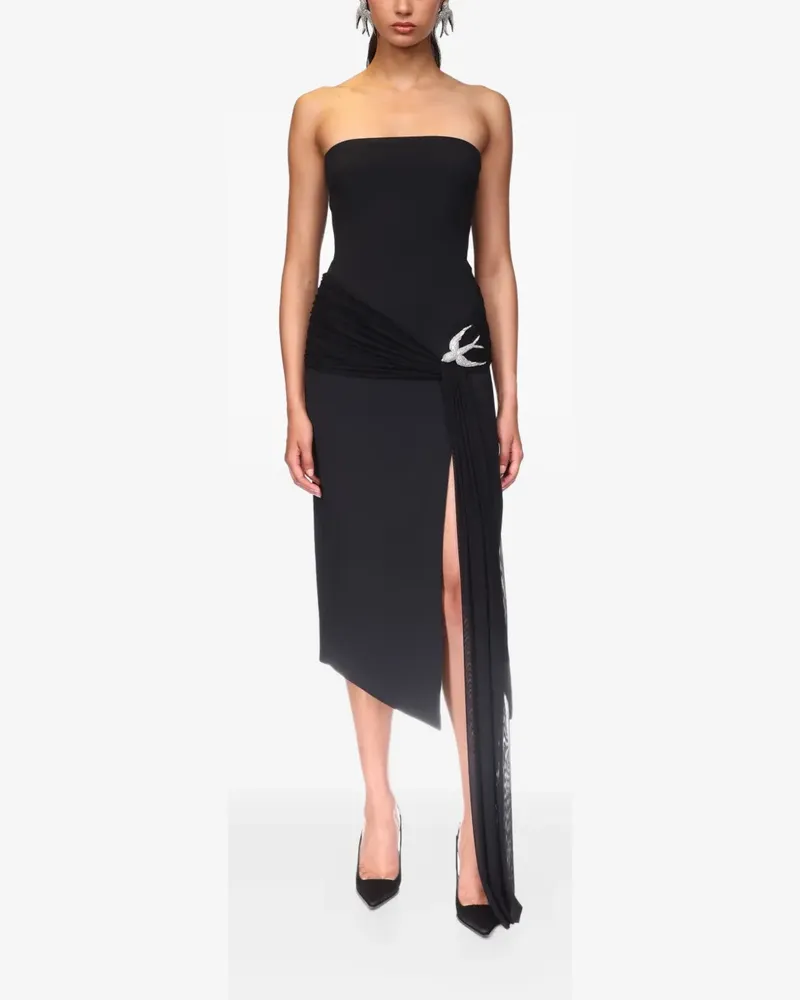 David Koma embellished draped dress - Schwarz Schwarz