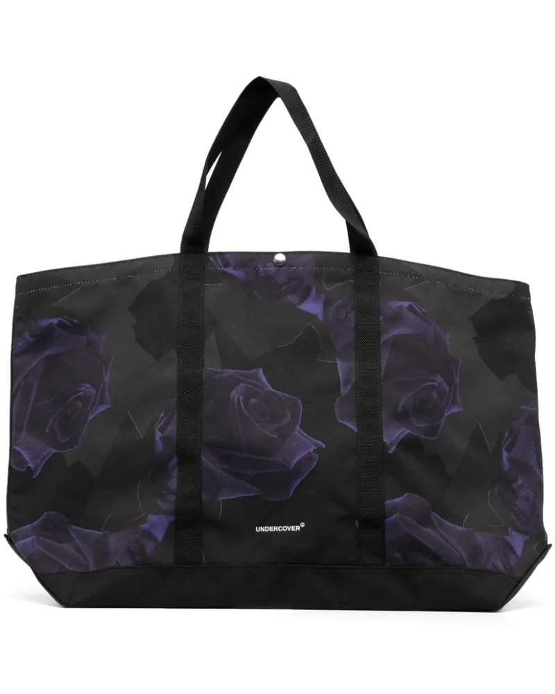 Undercover Taft-Handtasche mit Rosen-Print Schwarz