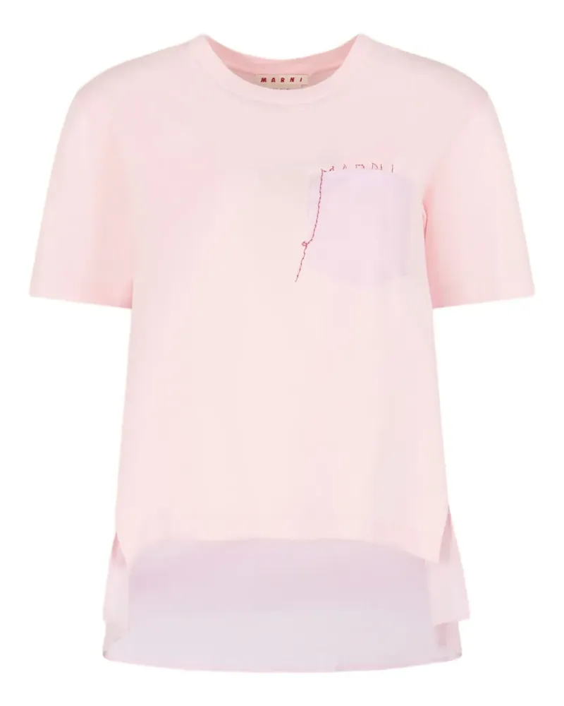 Marni T-Shirt mit Logo-Stickerei - Rosa Rosa