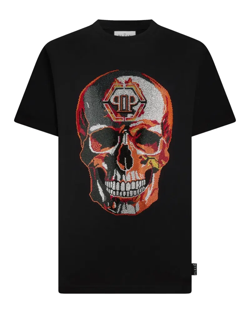 Philipp Plein T-Shirt mit Strass-Totenkopf - Schwarz Schwarz