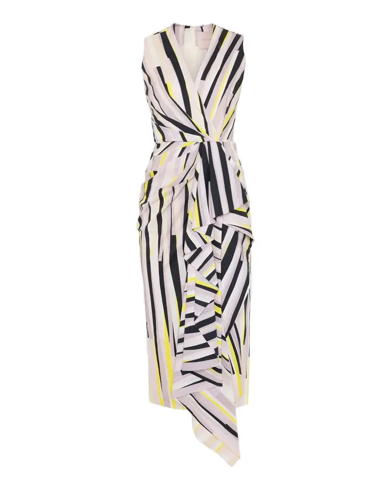 Roksanda Ilincic Esra striped asymmetric dress - Nude Nude