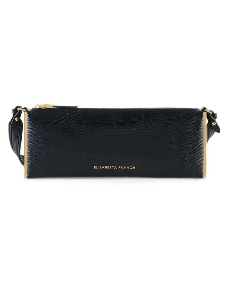 Elisabetta Franchi over-the-shoulder bag with lizard print - Schwarz Schwarz