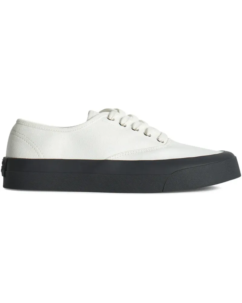 Kitsuné lace-up contrast-sole sneakers - Weiß Weiß