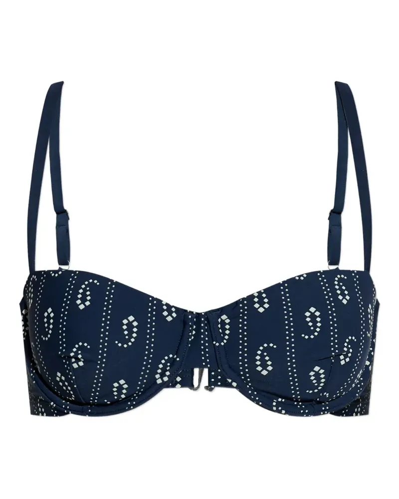 Tory Burch printed bikini top - Blau Blau