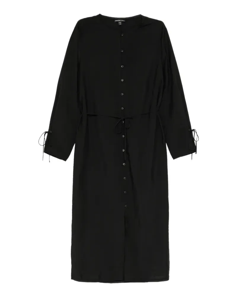 James Perse Hemdblusenkleid mit Knopfleiste und Bindeband - Schwarz Schwarz