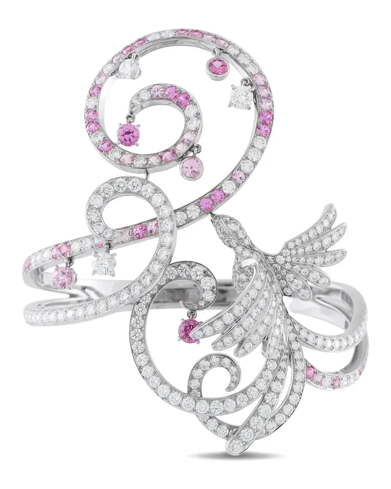 Van Cleef & Arpels Oiseaux de Paradis Armband mit Diamanten und Saphir - Silber Silber