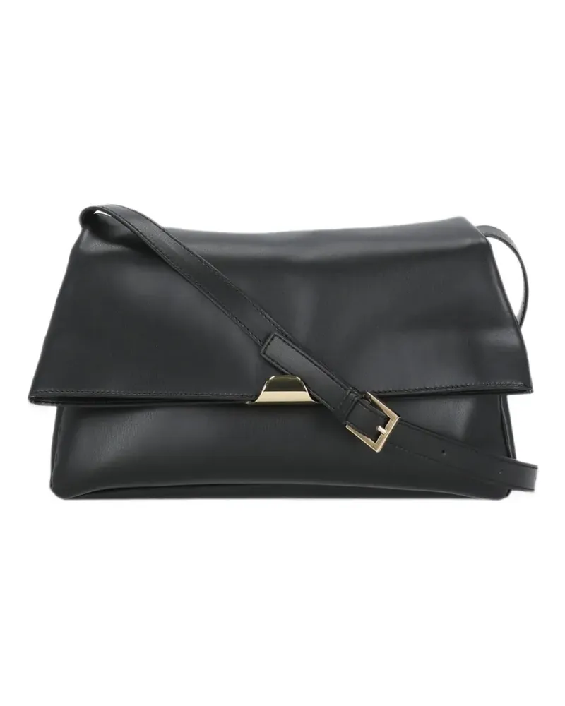 THEMOIRÈ foldover-top buckle-strap shoulder bag - Schwarz Schwarz