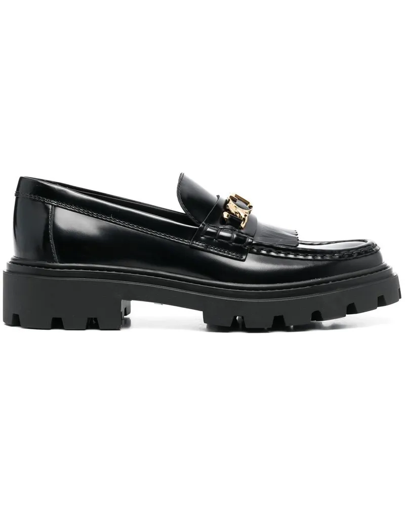 TOD'S Loafer mit Zierfransen - Schwarz Schwarz