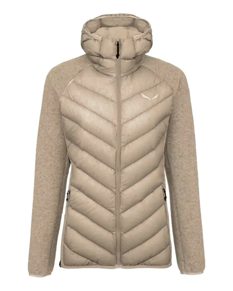 Salewa Fanes Sarner hooded zip-fastening puffer jacket - Nude Nude