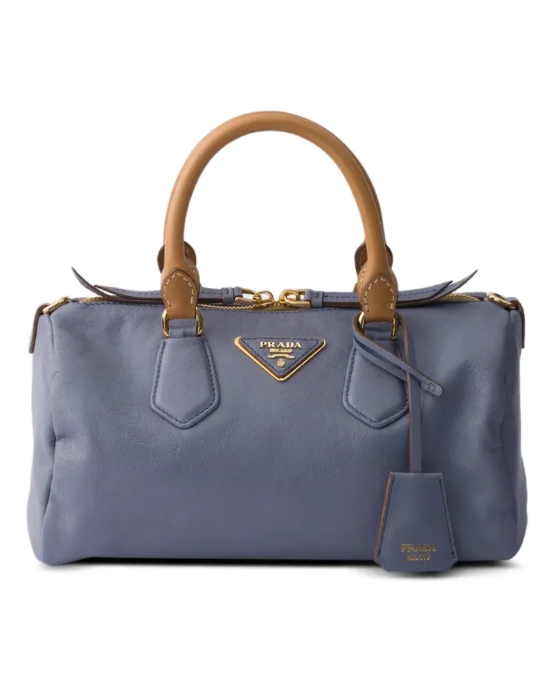 Prada small leather top-handle bag - Blau Blau