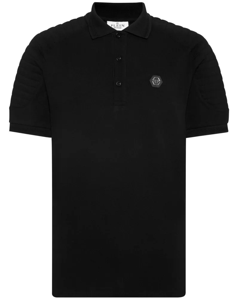 Philipp Plein Poloshirt mit Logo-Applikation - Schwarz Schwarz