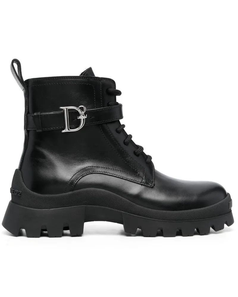 Dsquared2 Stiefel mit Logo-Schnalle - Schwarz Schwarz