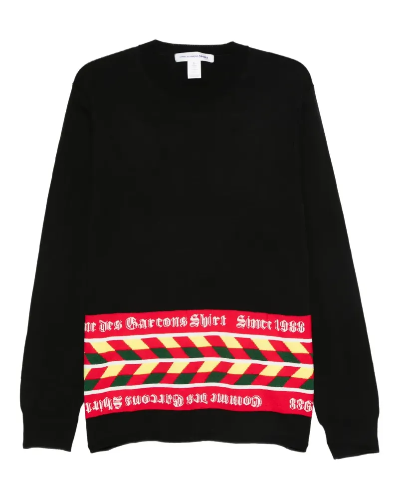 Comme des Garçons geometric-pattern crew-neck sweater - Schwarz Schwarz