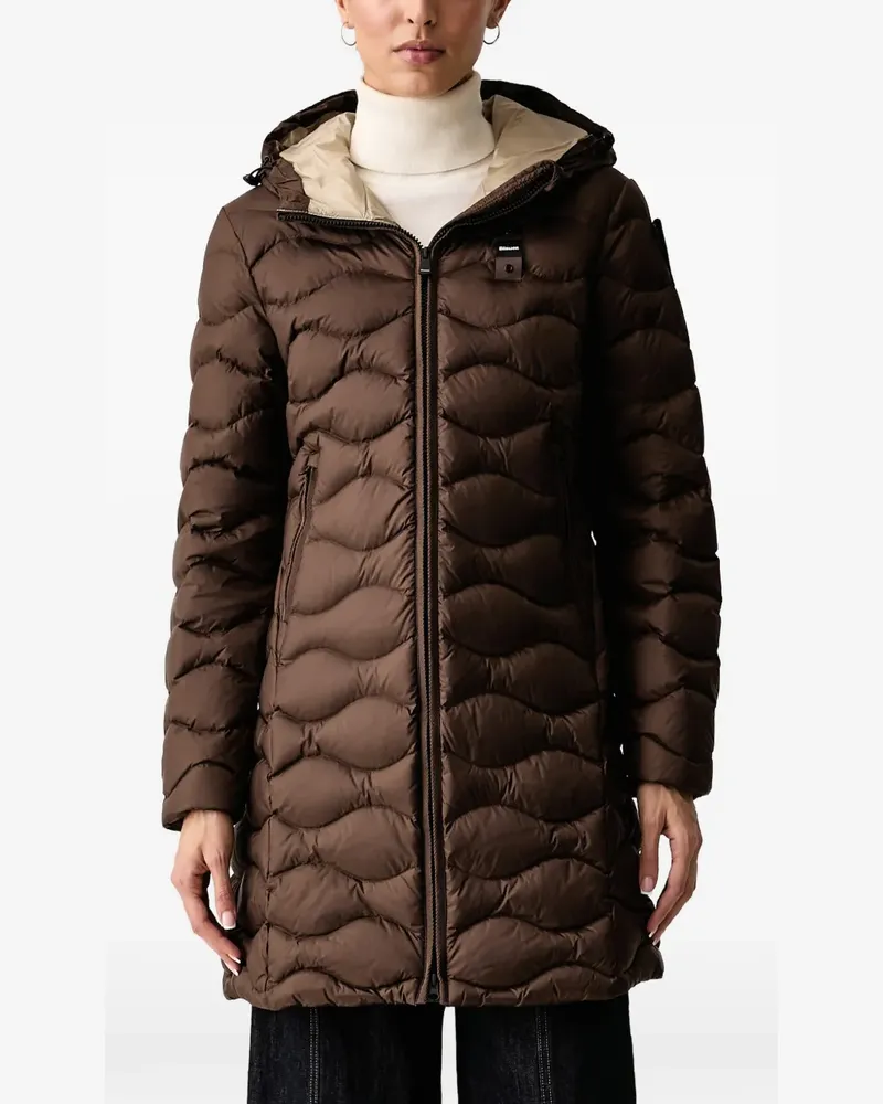 Blauer Lyne quilted hooded jacket - Braun Braun