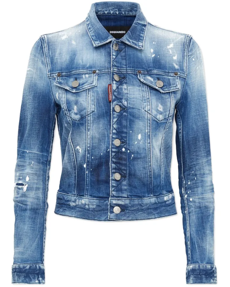 Dsquared2 Jeansjacke im Distressed-Look - Blau Blau