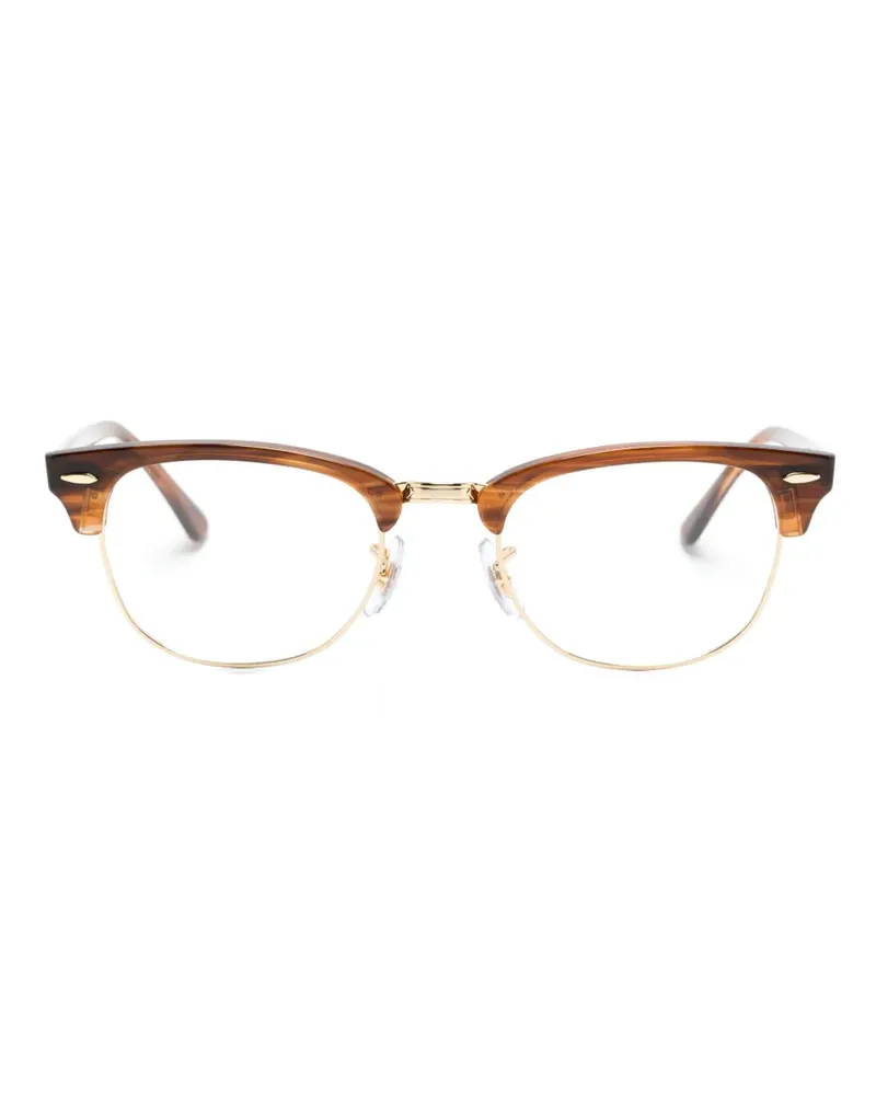 Ray Ban Clubmaster Sonnenbrille mit eckigem Gestell - Braun Braun