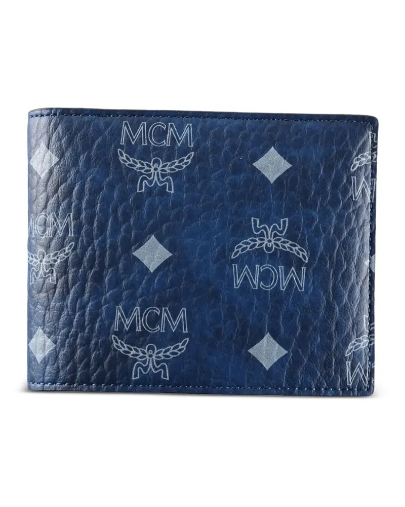 MCM Aren Bifold Portemonnaie mit Monogramm - Blau Blau