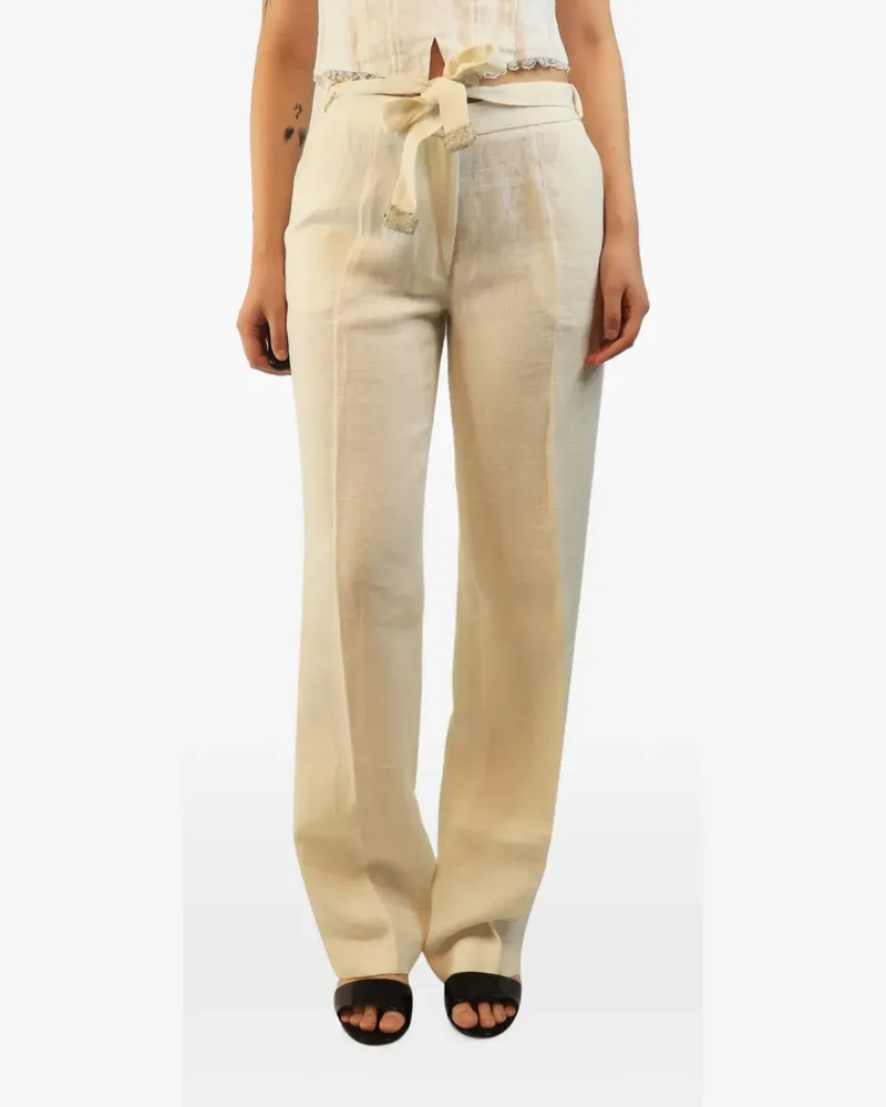 Lorena Antoniazzi Straight-Leg-Hose mit Gürtel - Nude Nude