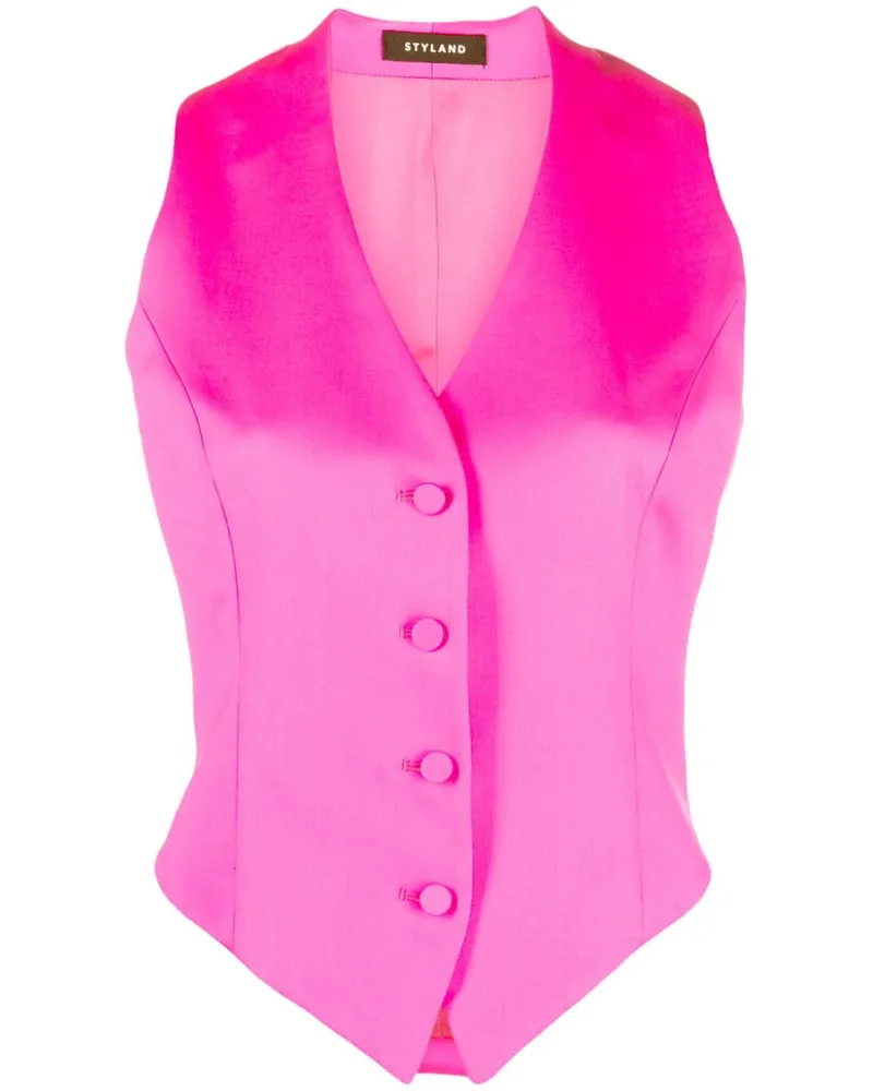 STYLAND Weste mit V-Ausschnitt - Rosa Rosa