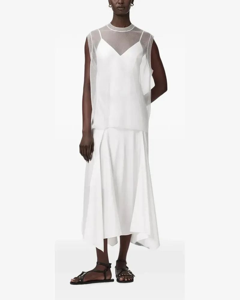 AllSaints Kleid mit transparentem Overlay - Weiß Weiß