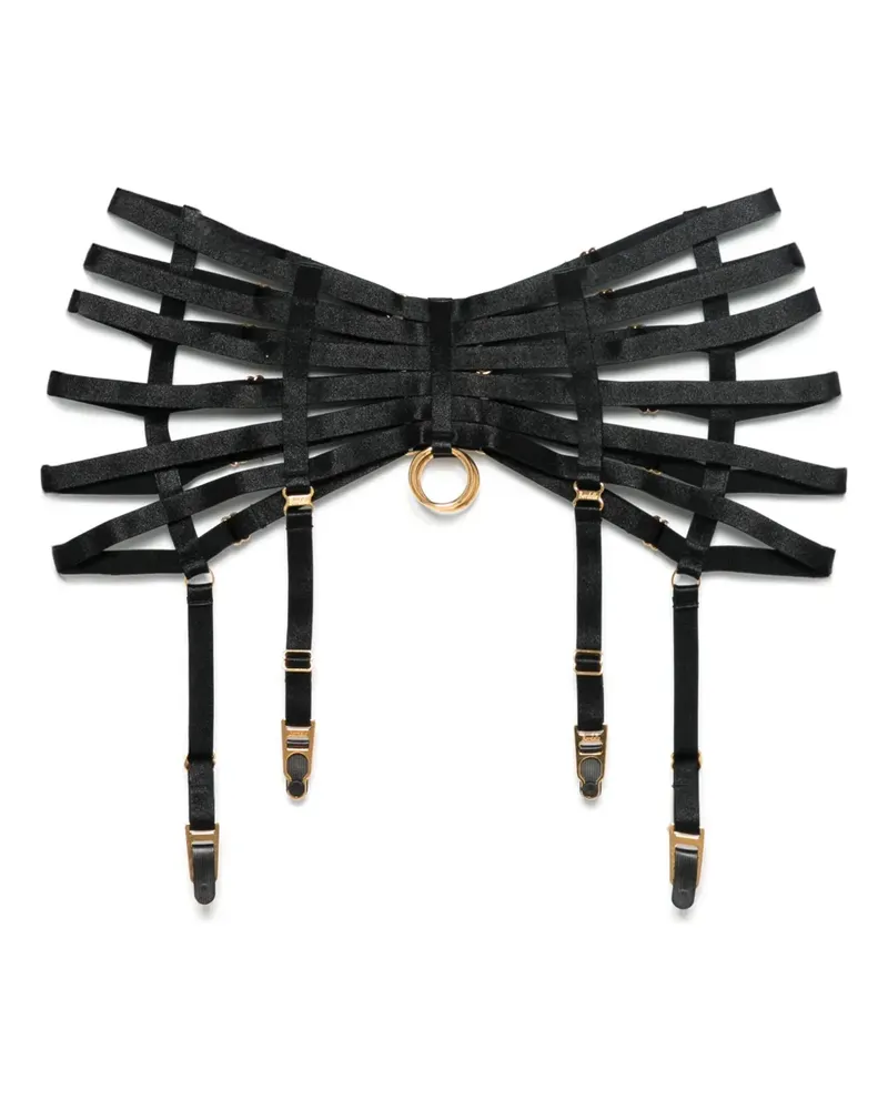 Bordelle Hosenträger mit Ringdetail - Schwarz Schwarz